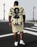 Big & Tall Graphic T-Shirt Shorts Set for big men view 1