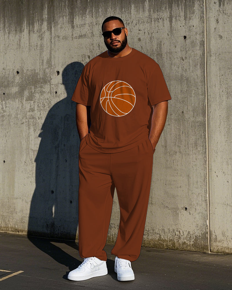 Big & Tall Athletic T-Shirt Pants Set for big men view 1