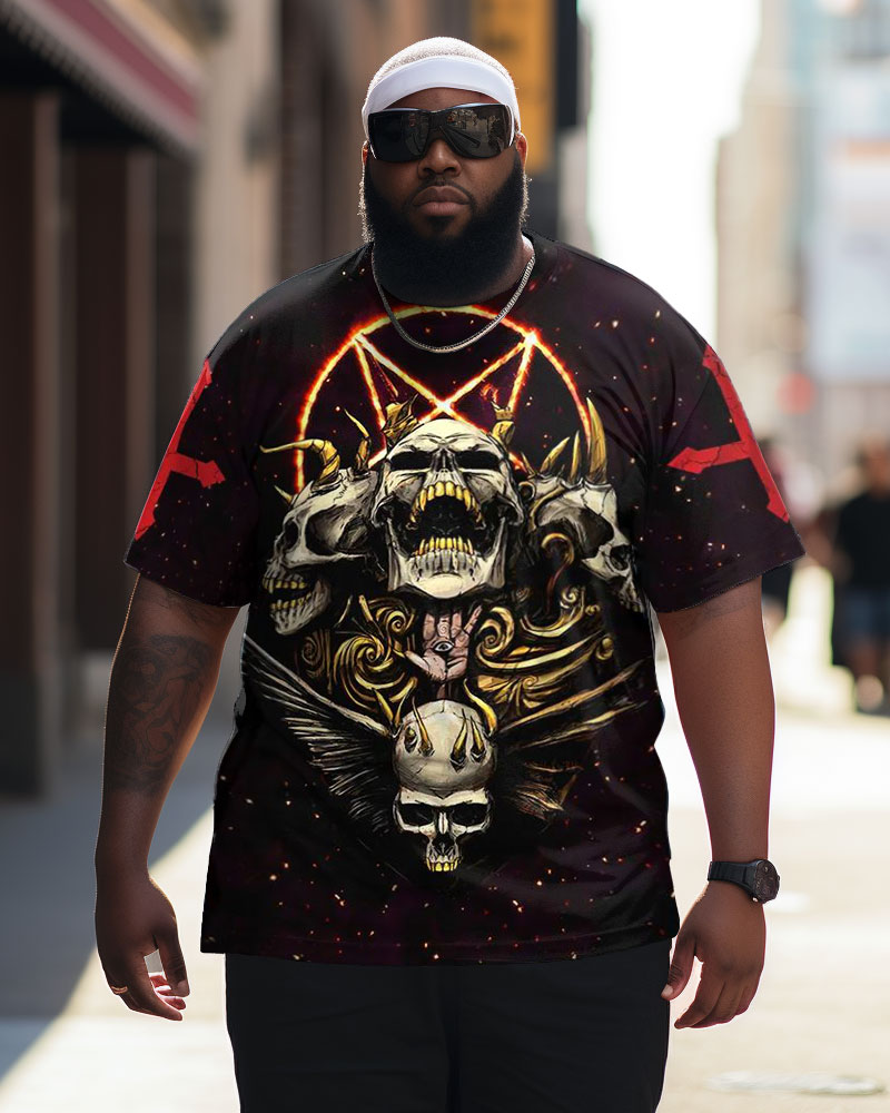 Big & Tall Graphic Streetwear Skull T-Shirt for big men