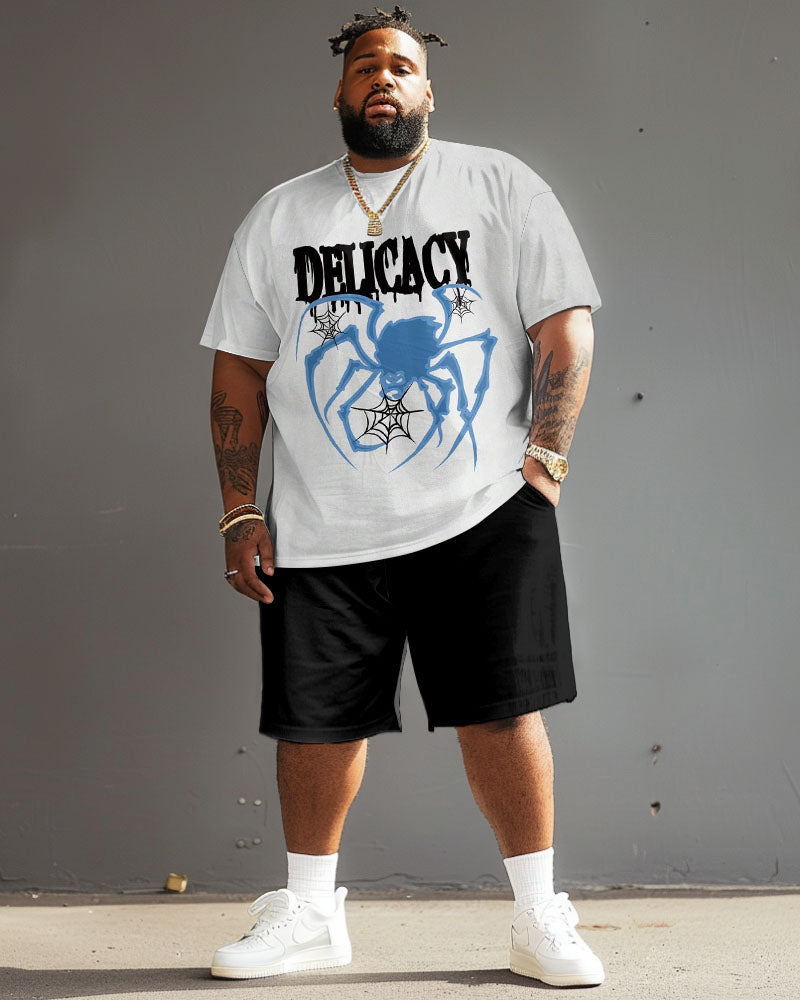 Big & Tall Graphic Graffiti T-Shirt Shorts Set for big men view 2