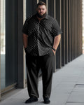 Big & Tall Black Gradient T-Shirt Pants Set for big men view 1