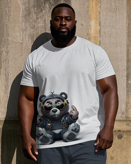 Big & Tall Streetwear T-Shirt Shorts Set for big men view 2