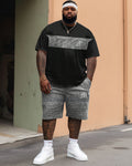 Big & Tall Gradient T-Shirt Shorts Set for big men view 1