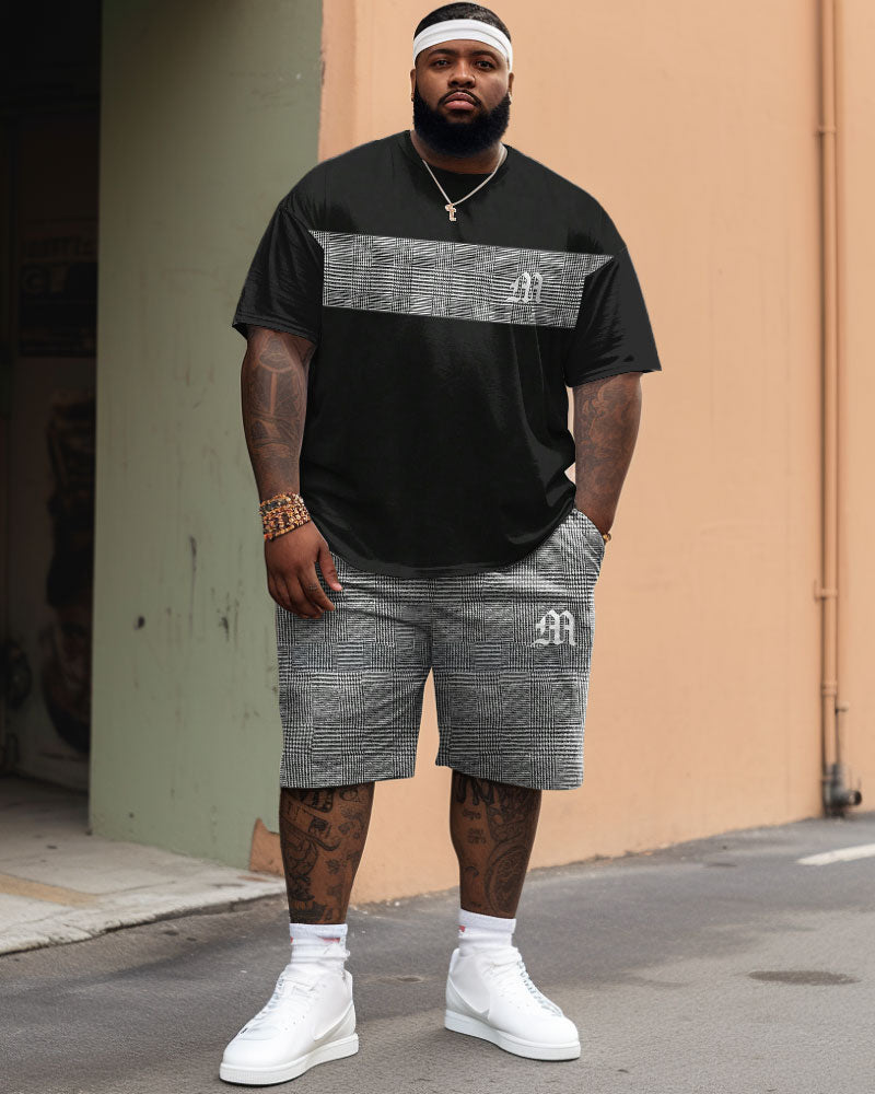 Big & Tall Gradient T-Shirt Shorts Set for big men view 1