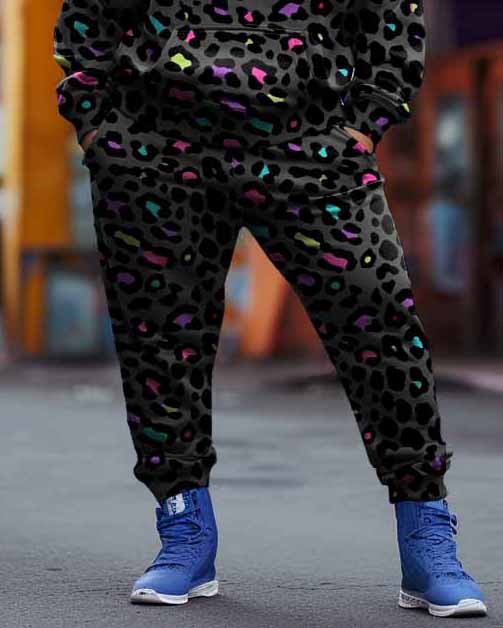 Big & Tall Graphic Graffiti Hoodie Sweatpants Set for big men view 7