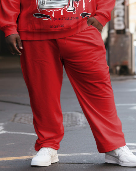 Big & Tall Streetwear Hoodie Sweatpants Set for big men view 3