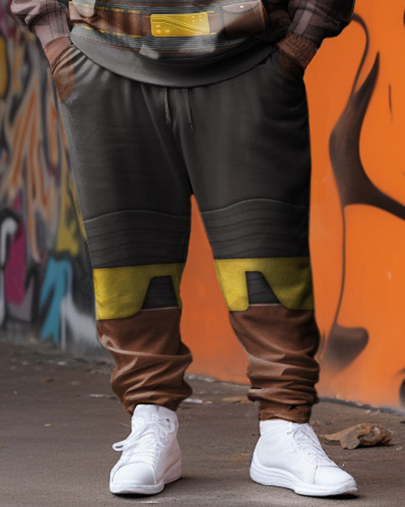 Big & Tall Geometric Hoodie Sweatpants Set for big men view 3