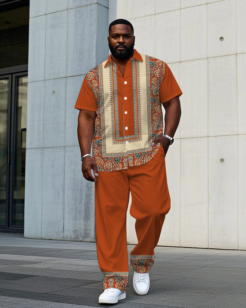 Big & Tall Business Casual T-Shirt Pants Set for big men view 1