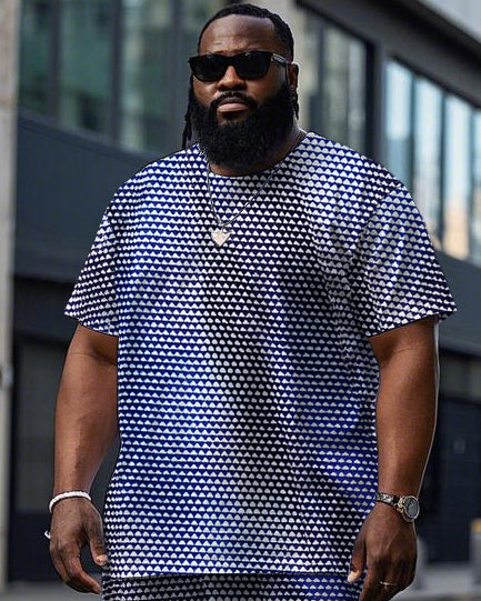 Big & Tall Streetwear T-Shirt Shorts Set for big men view 2