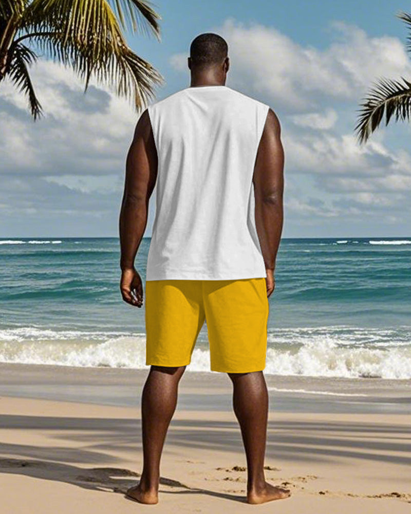 Big & Tall Hawaiian Graphic Two-piece Set for big men view 4