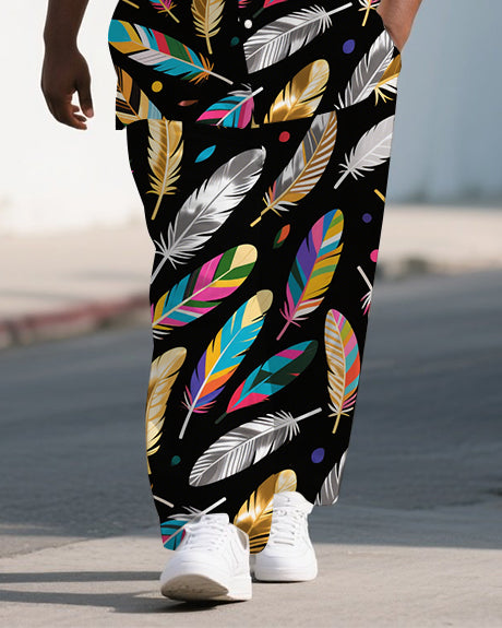 Big & Tall Streetwear T-Shirt Pants Set for big men view 3