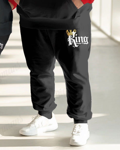 Big & Tall Graphic Hoodie Sweatpants Set for big men view 5