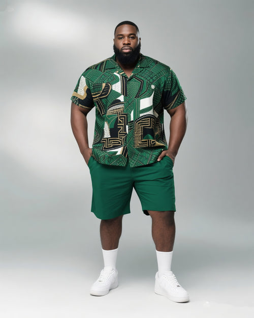 Big & Tall Graphic T-Shirt Shorts Set for big men view 1