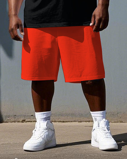 Big & Tall Streetwear T-Shirt Shorts Set for big men view 3