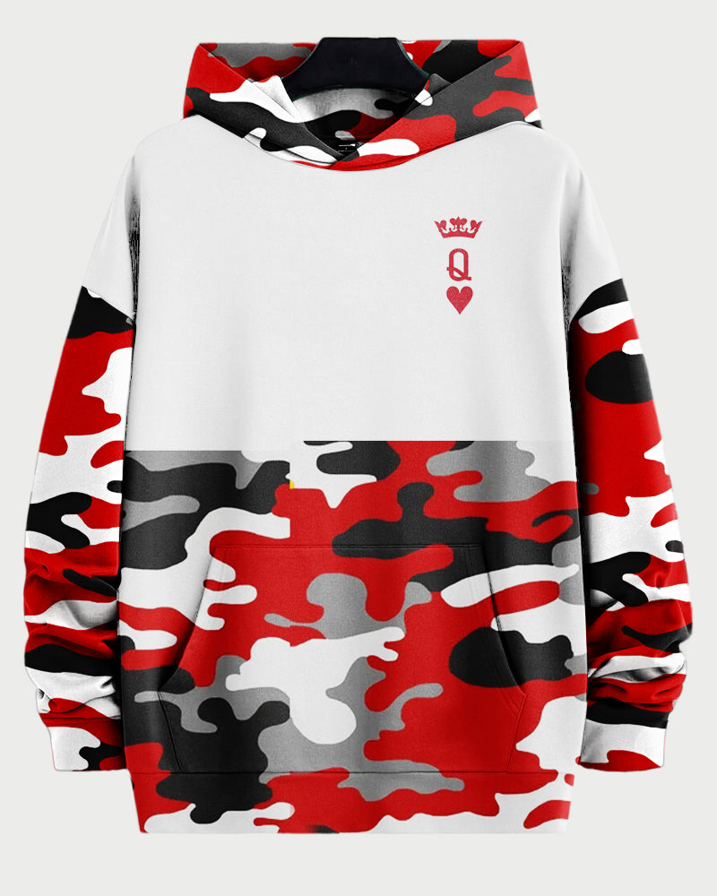 Big & Tall Graphic Camouflage Hoodie Sweatpants Set for big men view 4