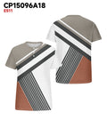Big & Tall Gray Striped Patchwork T-Shirt for big men view 3