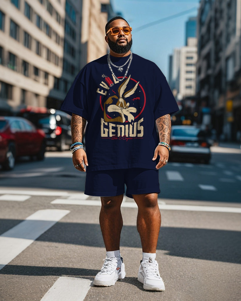 Big & Tall Graphic T-Shirt Shorts Set for big men view 1