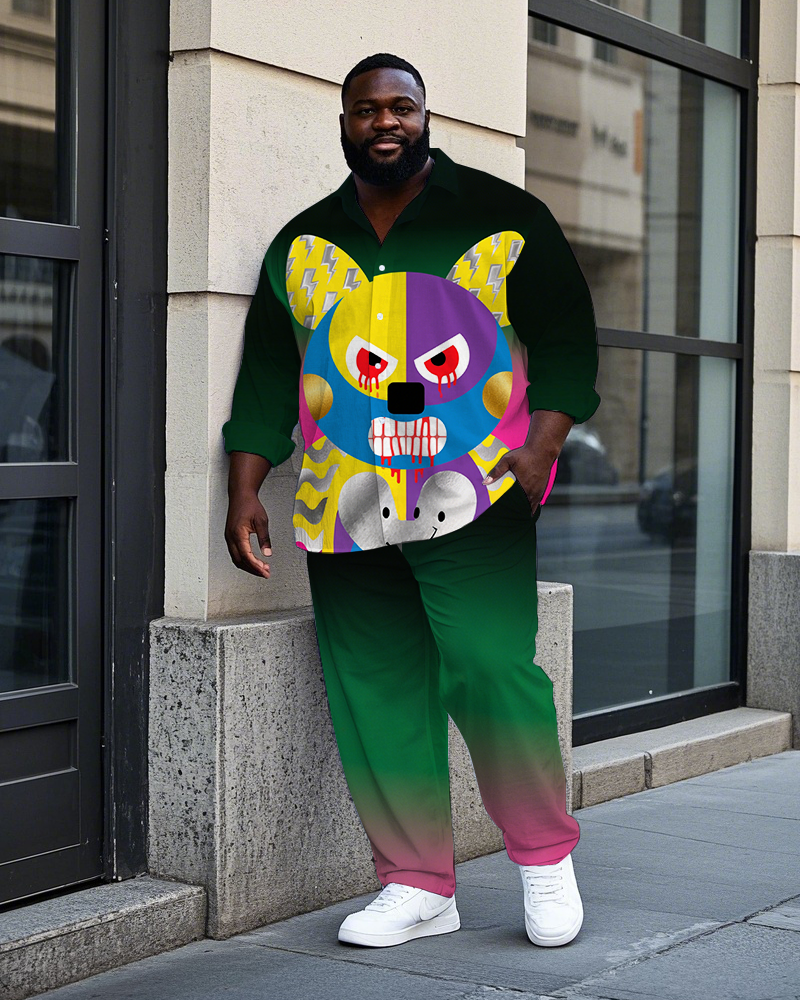 Big & Tall Gradient T-Shirt Pants Set for big men view 1