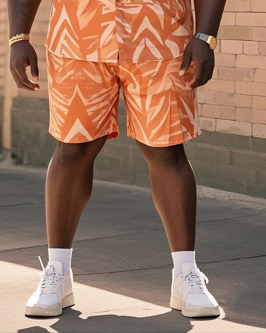 Big & Tall Graphic T-Shirt Shorts Set for big men view 3