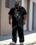 Big & Tall Graphic Streetwear T-Shirt Pants Set for big men view 1