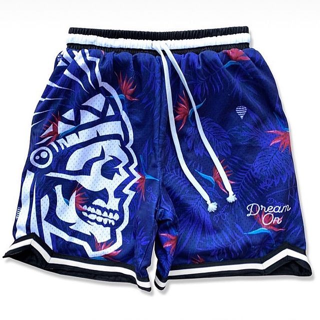 Big & Tall Graphic Streetwear Skull Athletic Shorts for big men