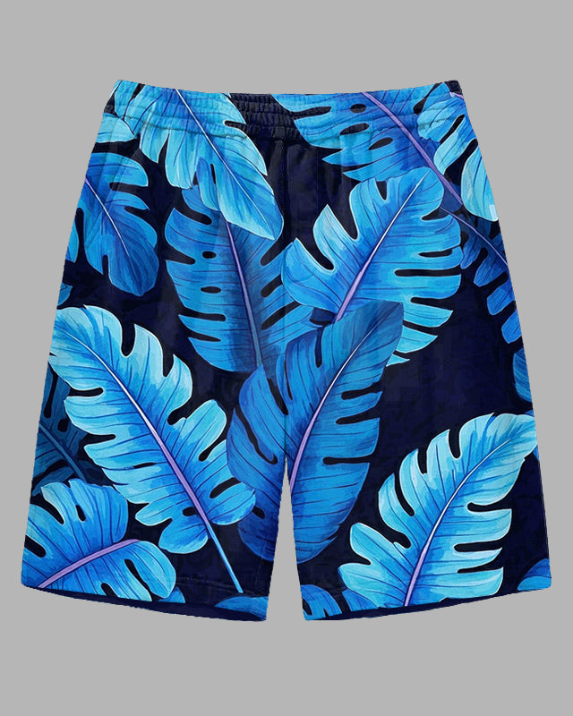 Big & Tall Hawaiian Tropical Geometric Shorts for big men