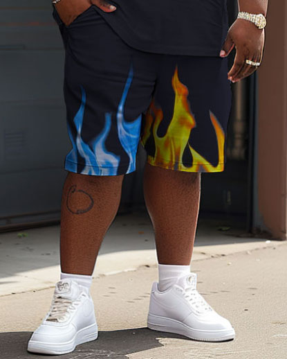 Big & Tall Graphic Streetwear Two-piece Set for big men view 4