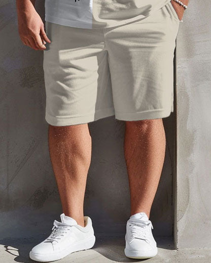 Big & Tall Graphic T-Shirt Shorts Set for big men view 4