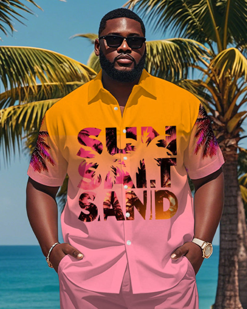 Big & Tall Hawaiian Gradient Short Sleeve Shirt for big men view 1