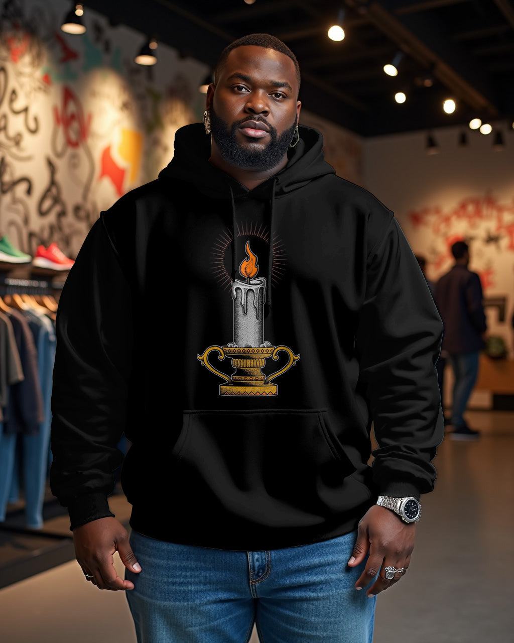 Big & Tall Streetwear Hoodie for big men view 3