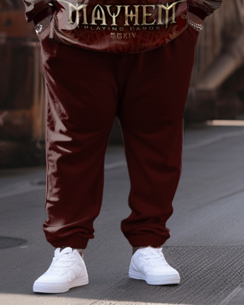 Big & Tall Graffiti Streetwear Hoodie Sweatpants Set for big men view 3