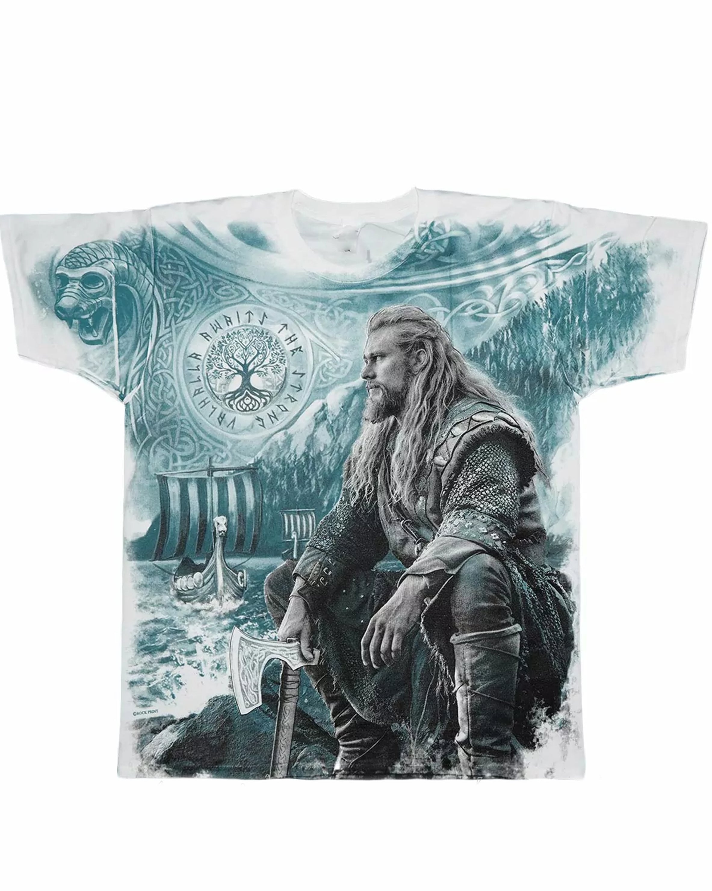 Big & Tall White Graphic T-Shirt for big men view 3