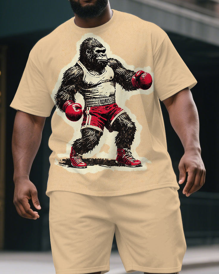 Big & Tall Graphic T-Shirt Shorts Set for big men view 2