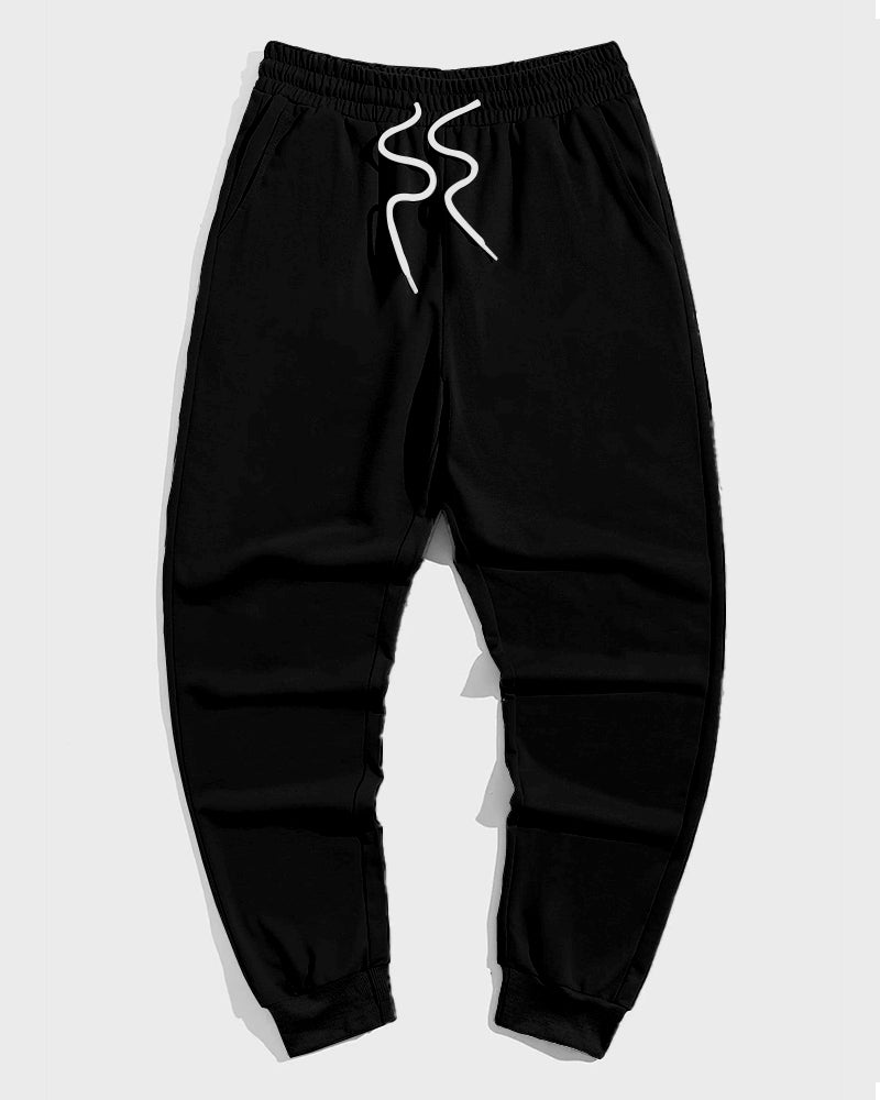 Big & Tall Khaki Plaid Striped Hoodie Sweatpants Set for big men view 4