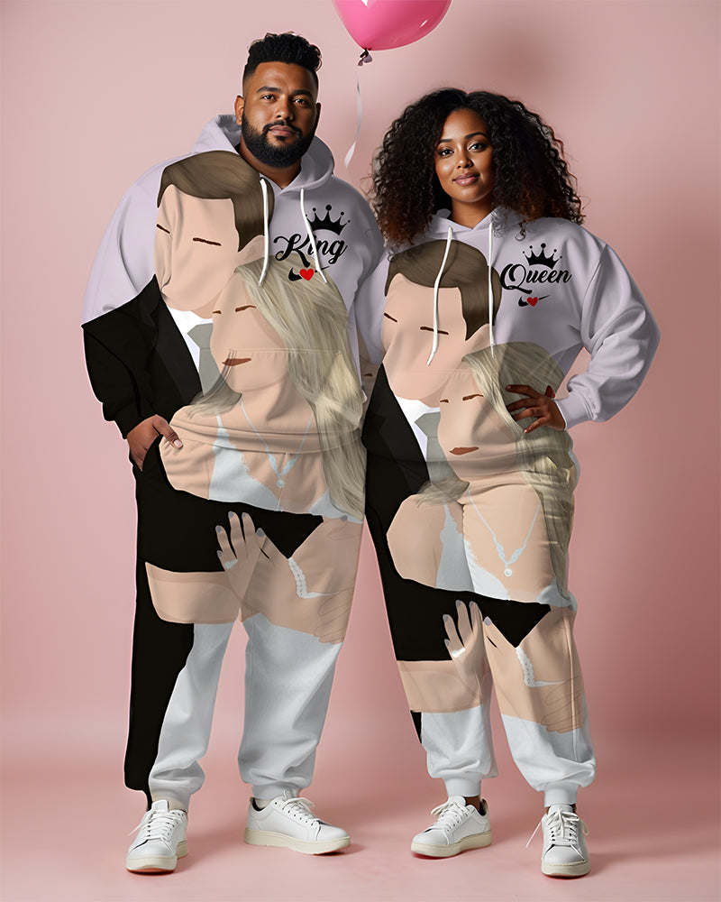 Big & Tall Graphic Hoodie Sweatpants Set for big men view 2
