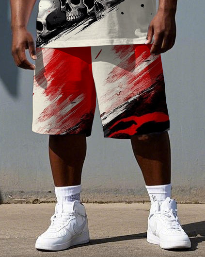 Big & Tall Streetwear T-Shirt Shorts Set for big men view 3