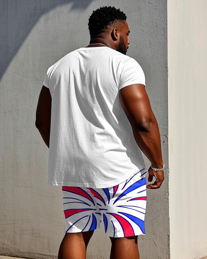 Big & Tall Streetwear T-Shirt Shorts Set for big men view 4
