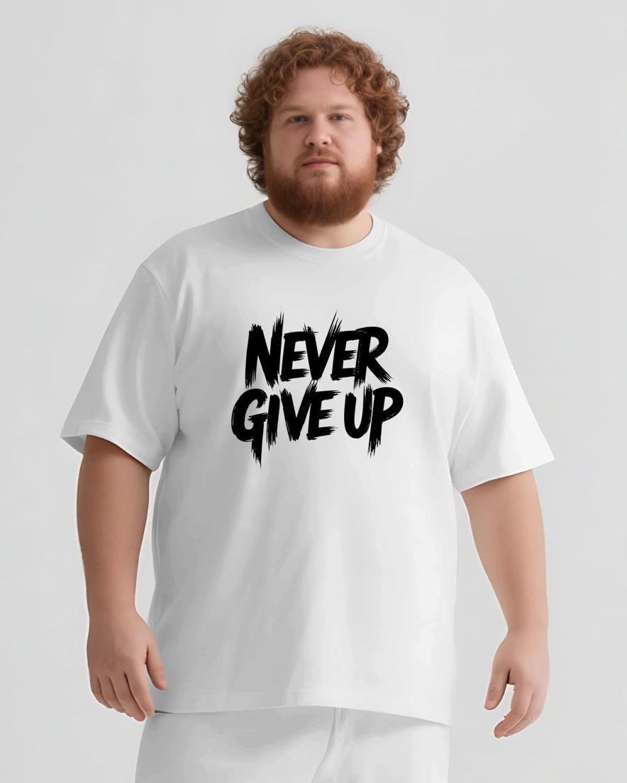 Big & Tall Graphic Streetwear T-Shirt Shorts Set for big men view 6