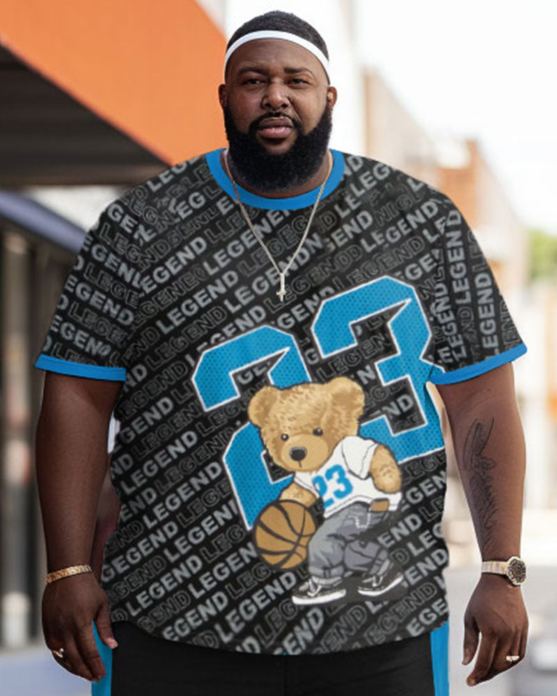 Big & Tall Colorblock Graffiti Two-piece Set for big men view 2