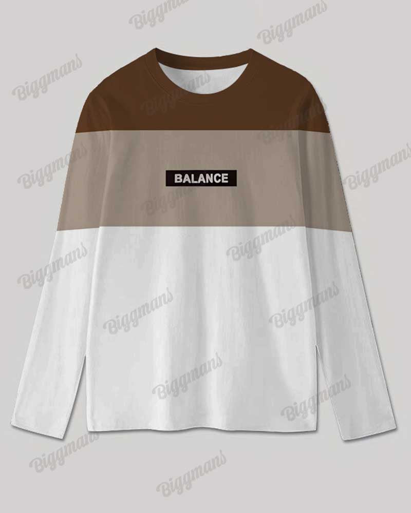 Big & Tall Brown Striped Graphic T-Shirt Pants Set for big men view 3