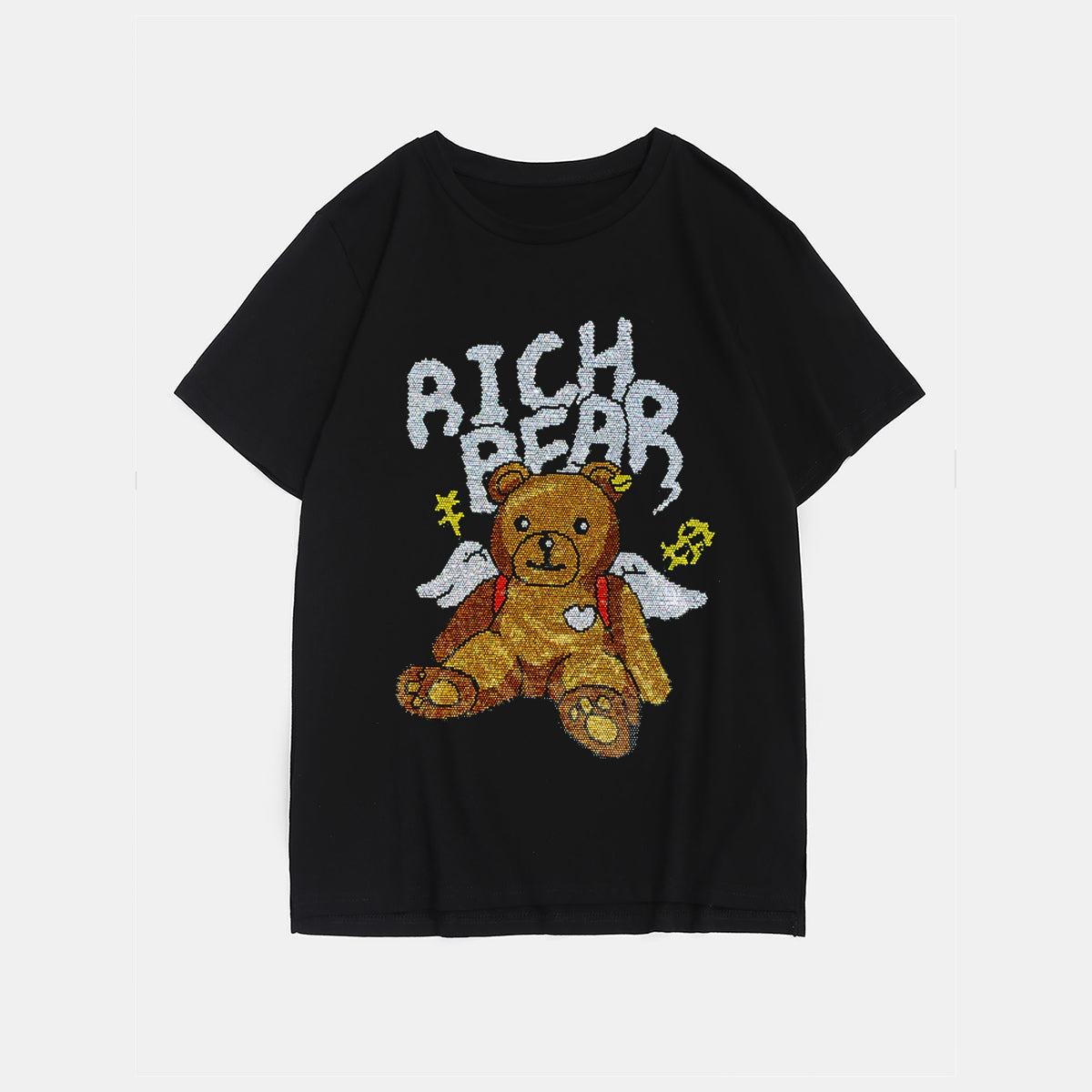 Big & Tall Black Graphic Streetwear T-Shirt for big men view 2