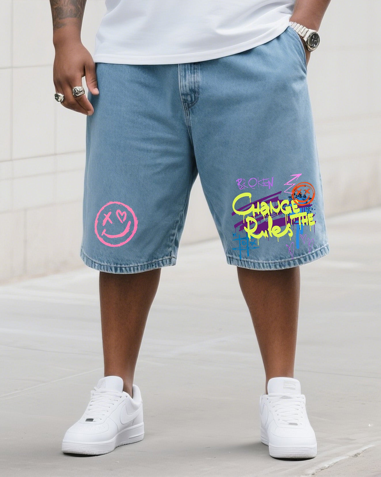 Big & Tall Denim Graphic Jeans for big men