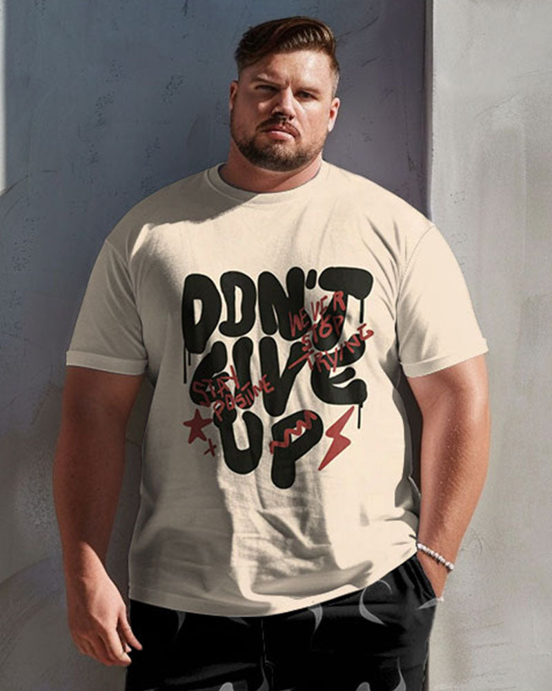 Big & Tall Graphic T-Shirt Shorts Set for big men view 3