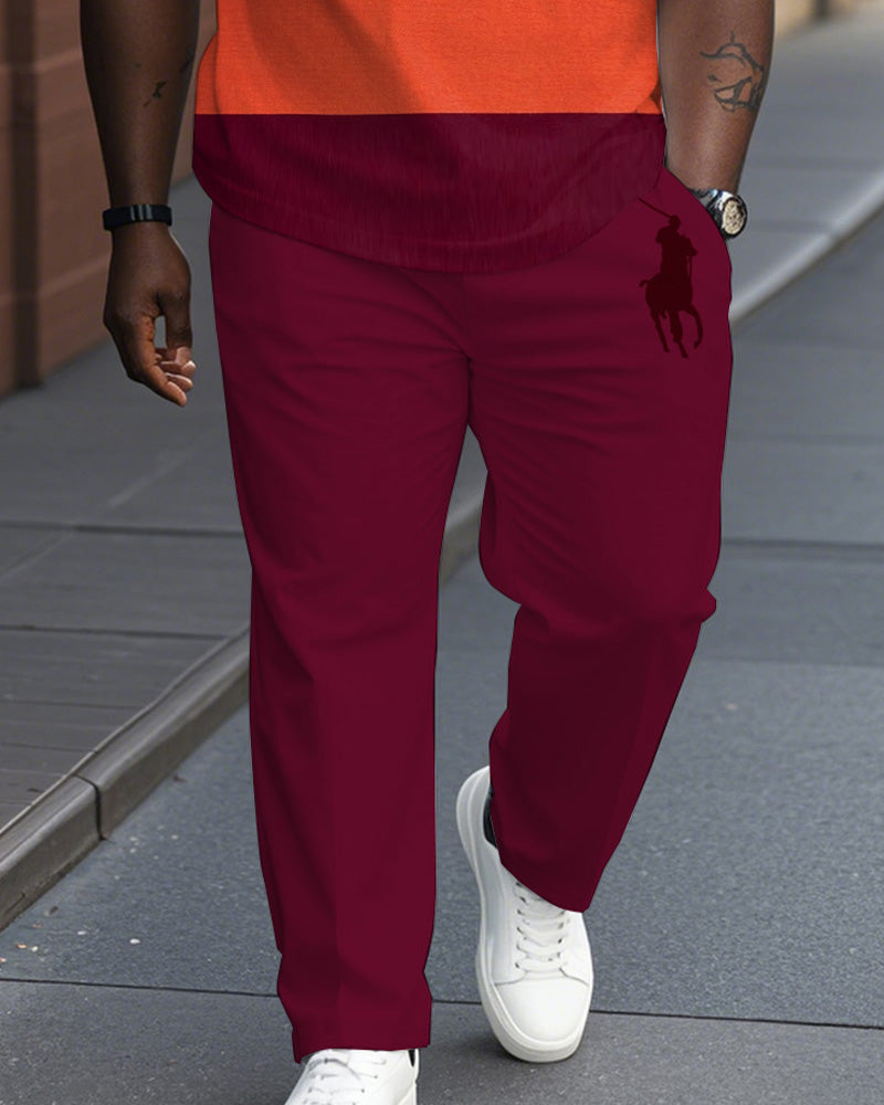 Big & Tall Red Colorblock Jeans for big men view 4