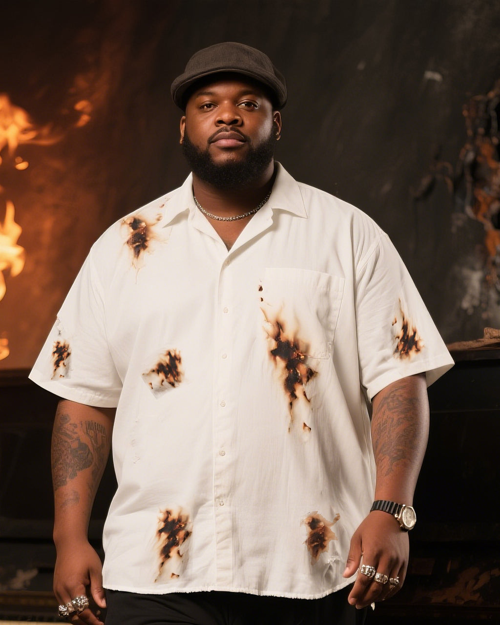 Big & Tall Vintage T-Shirt Pants Set for big men view 1