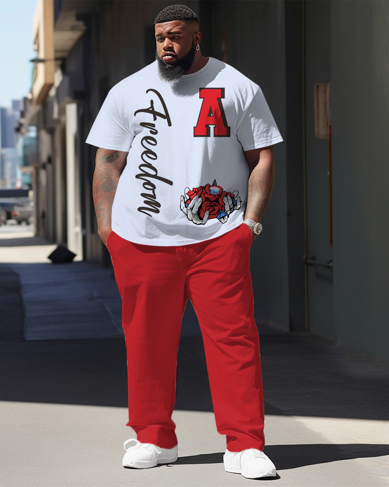Big & Tall Graphic Graffiti T-Shirt Pants Set for big men view 1