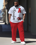 Big & Tall Graphic Graffiti T-Shirt Pants Set for big men view 1