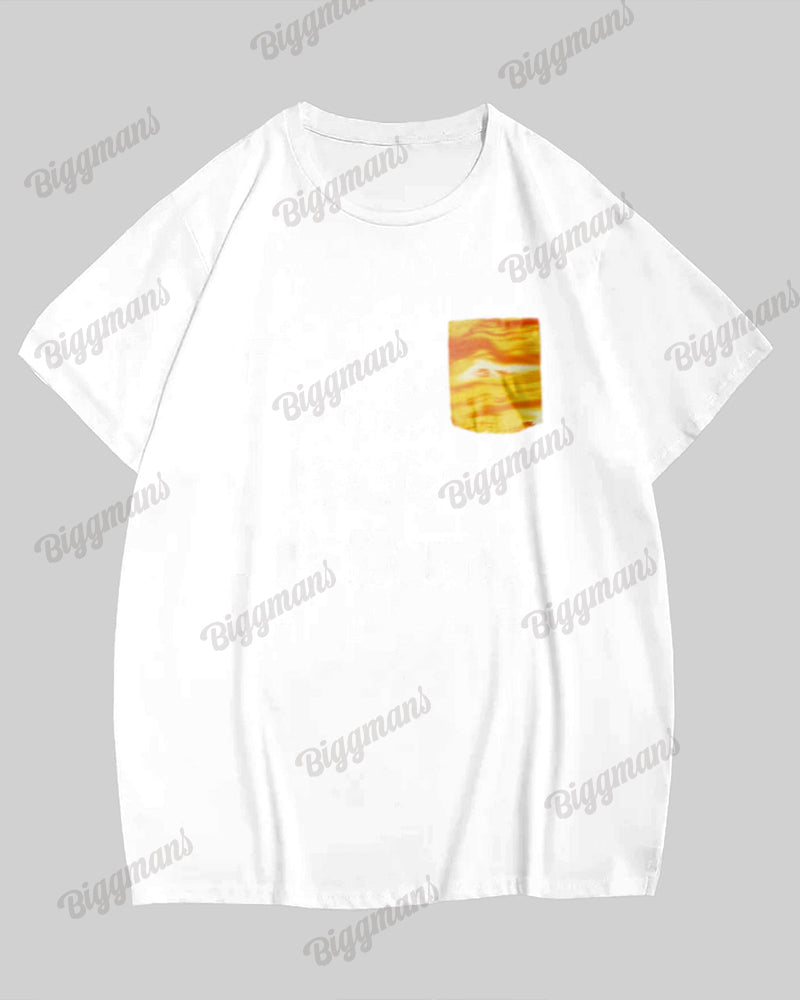 Big & Tall Colorblock Streetwear T-Shirt Shorts Set for big men view 5