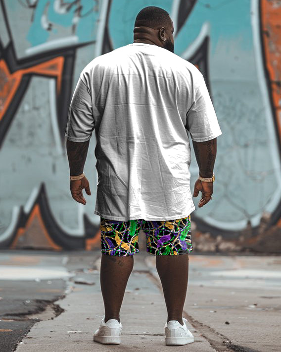 Big & Tall Graphic T-Shirt Shorts Set for big men view 2