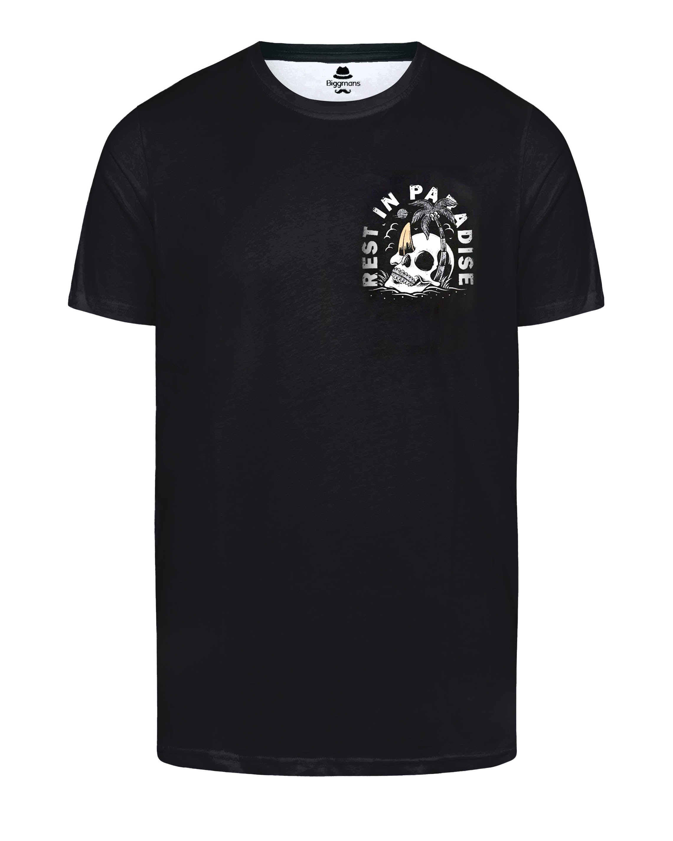 Big & Tall Black Hawaiian T-Shirt for big men view 3